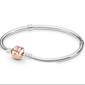 925 Silver PANDORA bracelet with rose clasp